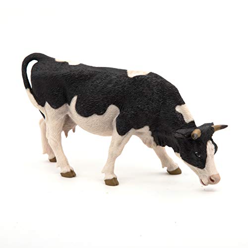 Papo - Figura de Vaca pastando, Color Negro y Blanco (2051150)