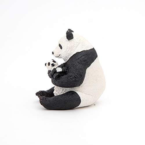 Papo Figura Oso Panda Sentado con cria 6X7X8CM, Multicolor (50196)