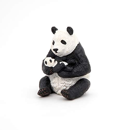 Papo Figura Oso Panda Sentado con cria 6X7X8CM, Multicolor (50196)