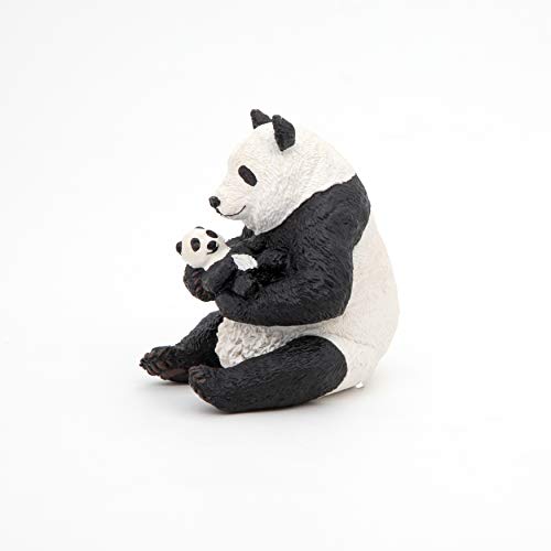 Papo Figura Oso Panda Sentado con cria 6X7X8CM, Multicolor (50196)