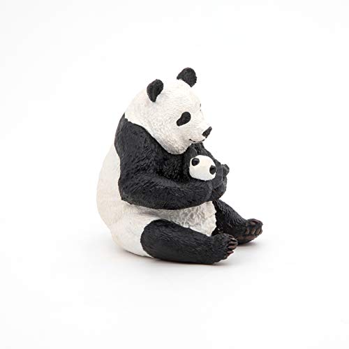 Papo Figura Oso Panda Sentado con cria 6X7X8CM, Multicolor (50196)