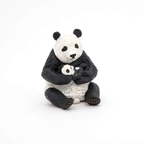 Papo Figura Oso Panda Sentado con cria 6X7X8CM, Multicolor (50196)