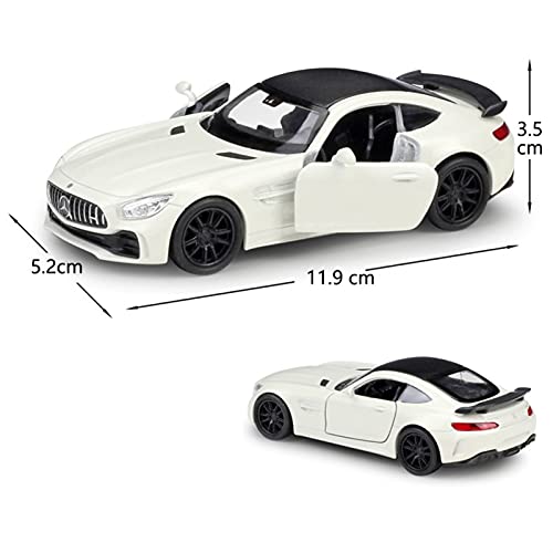 para Mercedes-AMG GTR 1:36 Simulación Modelo De Fundición A Presión Coche De Juguete De Aleación para Niños Y Adultos Colección De Regalos (Color : White)