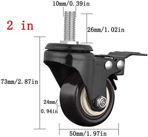 Para Silla Oficina Muebles Silla Ruedas 4 Piezas Rueda giratoria ruedas con freno for la logística de deportes y otras industrias Tamaño Nombre: 1.5in Color Nombre: E ( Color : I , Size : 2in )