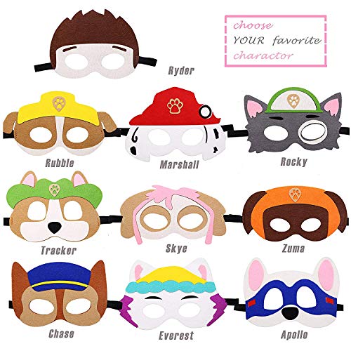 Paw Dog Patrol Toys，Máscaras de Fieltro，Dog patrol，Cuerda Elástica Máscaras，Máscara de perro，Mascarilla Animal，Animal Masks，Máscaras para Niños，Máscaras de Fiesta，Máscaras de Cosplay