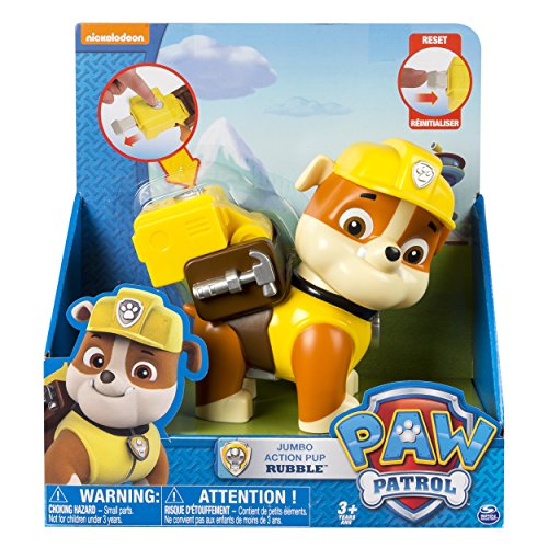 Paw Patrol – Jumbo Action Pup – Rubble – Mega Figura de Acción 15 cm La Patrulla Canina