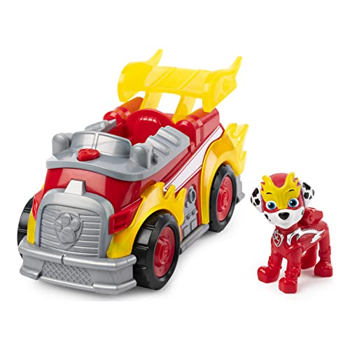 PAW PATROL Mighty Pups | Vehículos con Luz, Sonido y Figura de Juego | Patrulla Canina, Figura:Marshall