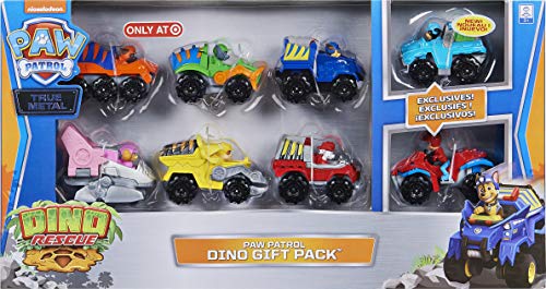 PAW Patrol True Metal Dino Rescue - Paquete de 8 vehículos coleccionables fundidos a presión, Escala 1:55, Exclusivo de Target