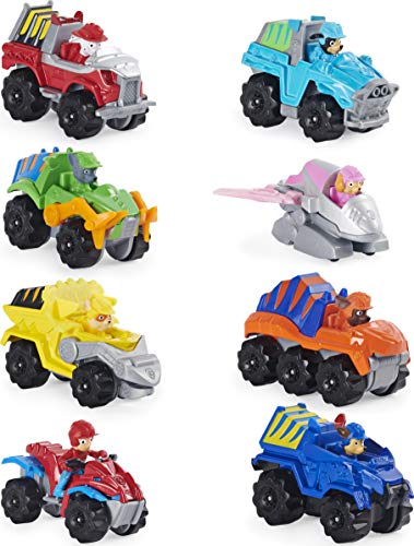 PAW Patrol True Metal Dino Rescue - Paquete de 8 vehículos coleccionables fundidos a presión, Escala 1:55, Exclusivo de Target