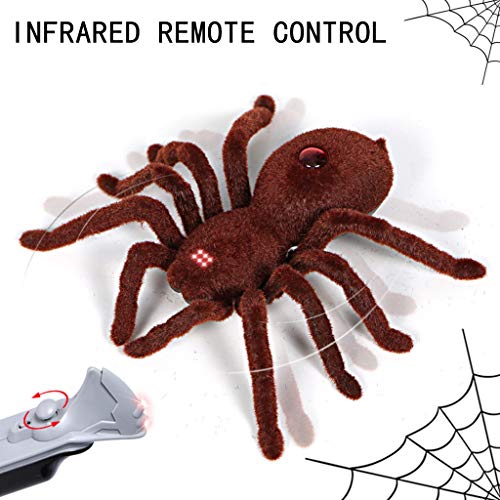 PBTRM Tarántula Simulación Control Remoto Tarantula Spider RC Araña eléctrica Realista, Halloween Scary Infrarrojos Regalos Toy Spider Vehículos Coche