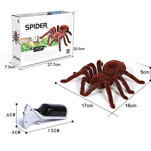 PBTRM Tarántula Simulación Control Remoto Tarantula Spider RC Araña eléctrica Realista, Halloween Scary Infrarrojos Regalos Toy Spider Vehículos Coche