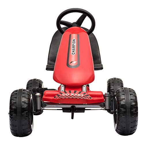 Pedales para niños Go Karts Powered bicicleta de 4 ruedas Racer juguete Stealth Pedal Powered Outdoor Beach Racer (rojo, 05)