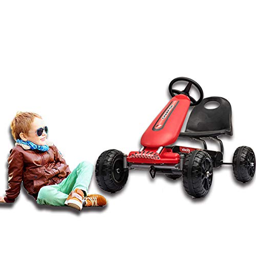 Pedales para niños Go Karts Powered bicicleta de 4 ruedas Racer juguete Stealth Pedal Powered Outdoor Beach Racer (rojo, 05)