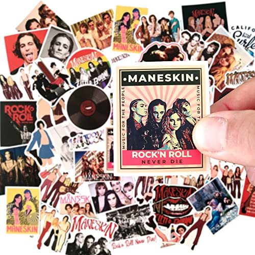 Pegatinas Maneskin rock musica funko pop rocks Eurovision Italia trend pegatina tumblr portatil guitarra cuadernos vinilos para niños niñas adolescentes