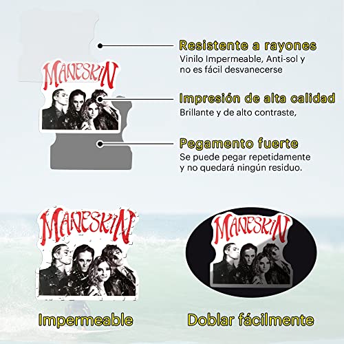 Pegatinas Maneskin rock musica funko pop rocks Eurovision Italia trend pegatina tumblr portatil guitarra cuadernos vinilos para niños niñas adolescentes