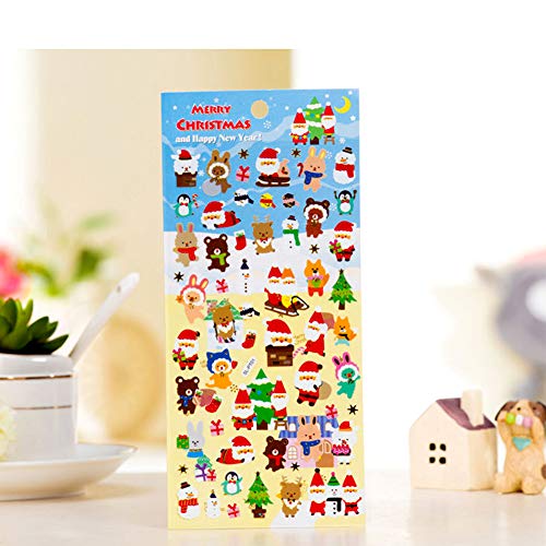 Pegatinas para niños Stickers for Kids Scrapbooking 300 Pegatinas de Navidad Pegatinas Adhesivas para Decoración Scrapbooking Envoltura de Regalos