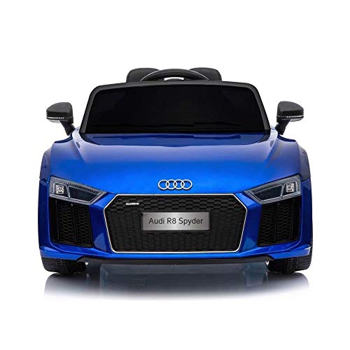 PEKECARS Compatible con Audi Little R8 Spyder 12V 2.4G Azul Metalizado