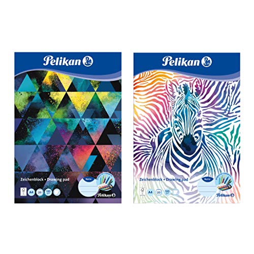 Pelikan 236782 - Bloc de dibujo (A4, 20 hojas), diseños variados