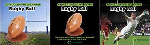 Pelota de Rugby en 3-D Rompecabezas de Madera: : Diversión Rompecabezas - Hecho a Mano de Madera de la Idea Primera Novedad! ¡para los Hombres! Gran Amantes del Rugby!