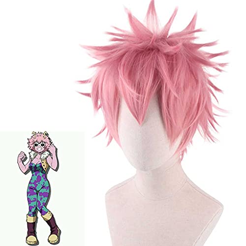 Peluca de My Hero Academia Ashido Mina,Peluca Cosplay Anime Juego de rol de Halloween Party Cosplay Wig