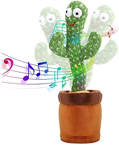 Peluche de cactus, bailando con grabación e iluminación, juguete de cactus, juguete de peluche con cactus, regalo para bebés, niños, niñas y amigos