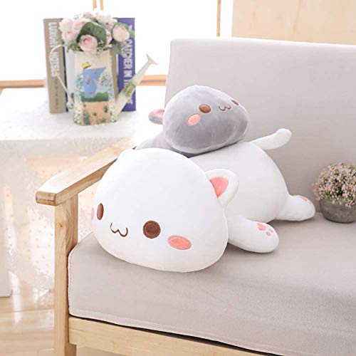 Peluche Gato, Animales de Peluche, Juguetes de Peluche, Muñeca de Felpa, Suave Almohada para Abrazar Dormir, Cojín Trasero Decoración Creativa para Sofá Hogar, Regalo para Niños Cumpleaños Navidad