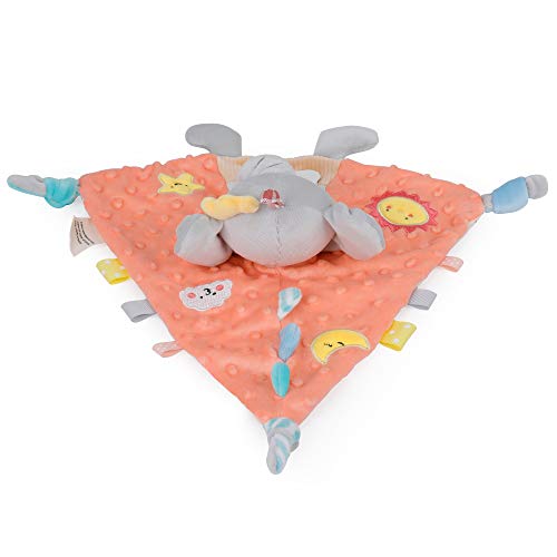 Peluche Manta Bebé - Doudou Elefante - Naranja - 30cm - Regalo de nacimiento