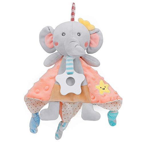 Peluche Manta Bebé - Doudou Elefante - Naranja - 30cm - Regalo de nacimiento