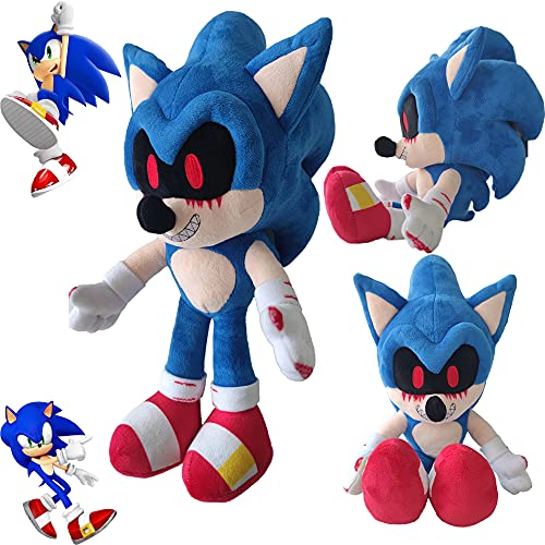 Peluche Sonic Exe de 14.6 Pulgadas, Ray The Flying Squirrel y Bomb Duck Plush, Dark Sonic, Muñeco sónico de Peluche Suave para la colección Cartoon Sonic Lovers (Sonic.exe)