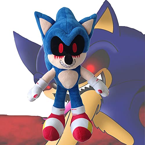 Peluche Sonic Exe de 14.6 Pulgadas, Ray The Flying Squirrel y Bomb Duck Plush, Dark Sonic, Muñeco sónico de Peluche Suave para la colección Cartoon Sonic Lovers (Sonic.exe)