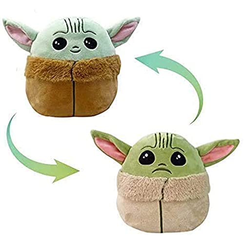 Peluches Reversibles Divertidos Baby Yoda - Animales Super Suaves - Aguacate - Regalos Originales - Distintos Colores - Juguetes muñecos - Cara Feliz niños pulpos tiktok (Gato-Fantasma) (Baby Yoda)