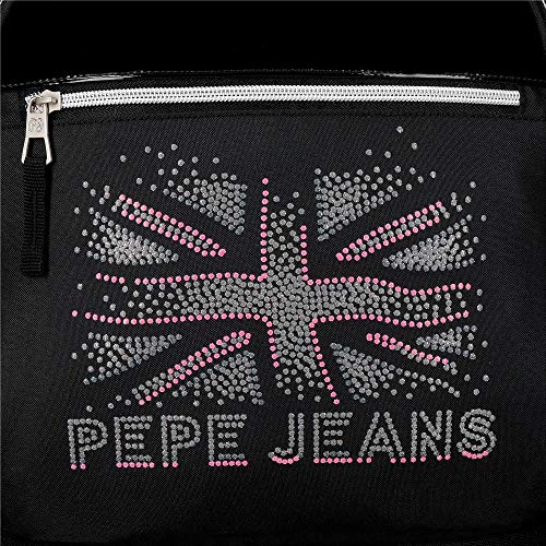 Pepe Jeans Ada Estuche Tres Compartimentos Negro 22x12x5 cms Poliéster