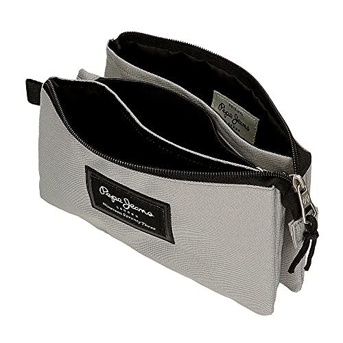 Pepe Jeans Aris Estuche Triple Gris 22x12x5 cms Poliéster