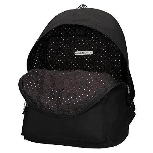 Pepe Jeans Uma Mochila Negro 31x42x17,5 cms Poliéster 22.79L