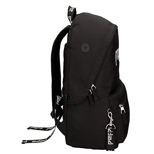 Pepe Jeans Uma Mochila Negro 31x42x17,5 cms Poliéster 22.79L