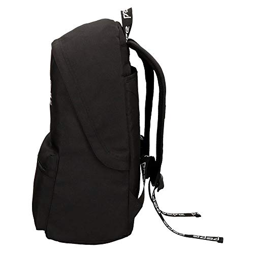 Pepe Jeans Uma Mochila Negro 31x42x17,5 cms Poliéster 22.79L