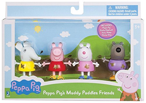 Peppa Pig 92648 – Peppa & Friends – Juego de 4 Figuras de Juguete con Peppa Pig, Luzie Locke, Emily Elefant y Klausi Klauff, Juguete a Partir de 2 años