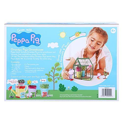 Peppa Pig- Grandpa Pig's Greenhouse Grow & Play Set Cultivo y Juego, Multicolor, 27.8 x 7.2 x 18.6 cm (Interplay PP202)