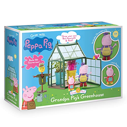 Peppa Pig- Grandpa Pig's Greenhouse Grow & Play Set Cultivo y Juego, Multicolor, 27.8 x 7.2 x 18.6 cm (Interplay PP202)