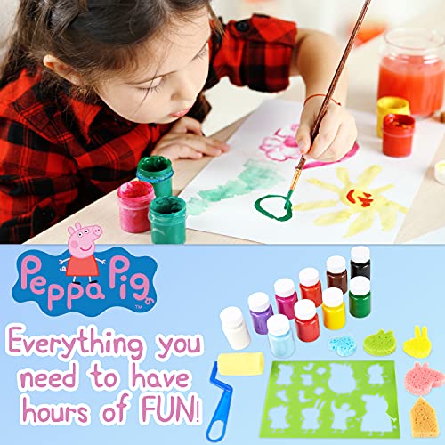 Peppa Pig Kit de Pintura Niñas con Pintura Lavable Niños y Pinceles Infantiles