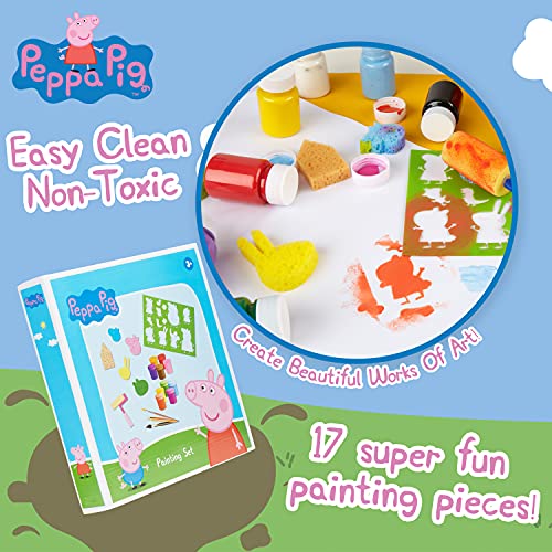 Peppa Pig Kit de Pintura Niñas con Pintura Lavable Niños y Pinceles Infantiles