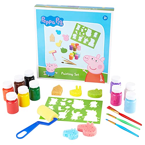 Peppa Pig Kit de Pintura Niñas con Pintura Lavable Niños y Pinceles Infantiles