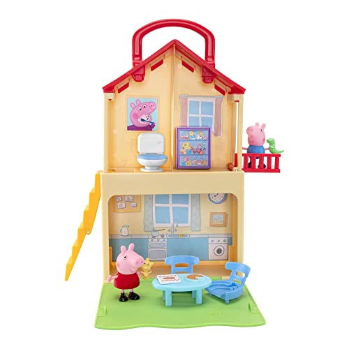 Peppa Pig Playset Casita Plegable en Forma de Maleta con Figuras de Peppa y George