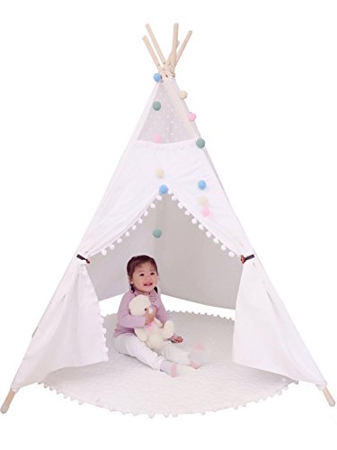 pequeña Tienda de campaña para niños Tepee - 100% Lona de algodón Natural, Tienda para niños, casa de Juegos, con Alfombra