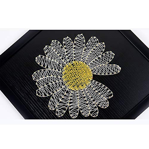 Pequeño Daisy Nail Winding Painting Wall Decor String Art Kit Hecho A Mano DIY String Painting Regalo De Cumpleaños,A,Simple Package