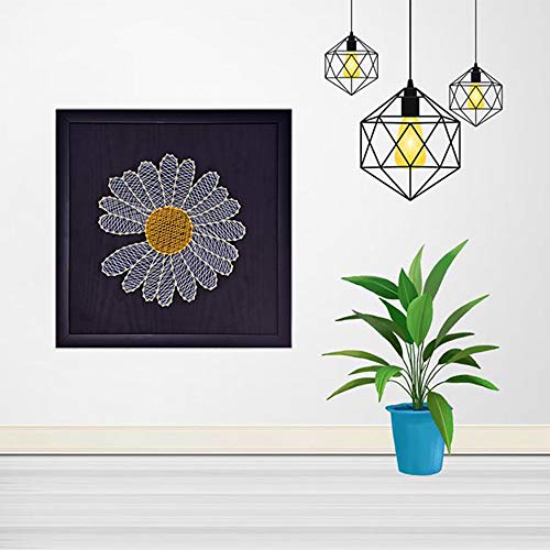 Pequeño Daisy Nail Winding Painting Wall Decor String Art Kit Hecho A Mano DIY String Painting Regalo De Cumpleaños,A,Simple Package