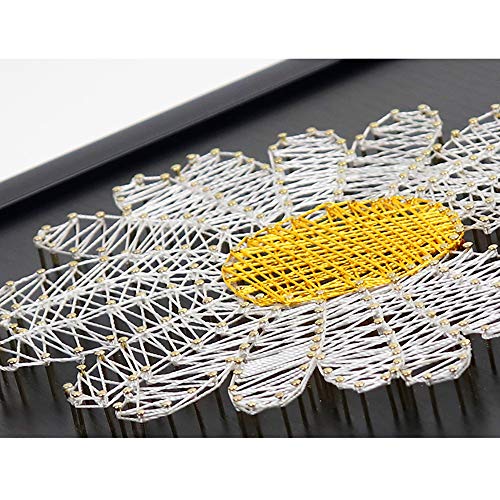 Pequeño Daisy Nail Winding Painting Wall Decor String Art Kit Hecho A Mano DIY String Painting Regalo De Cumpleaños,A,Simple Package