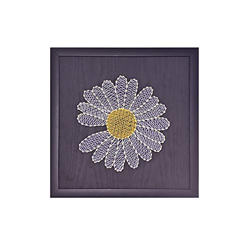 Pequeño Daisy Nail Winding Painting Wall Decor String Art Kit Hecho A Mano DIY String Painting Regalo De Cumpleaños,A,Simple Package