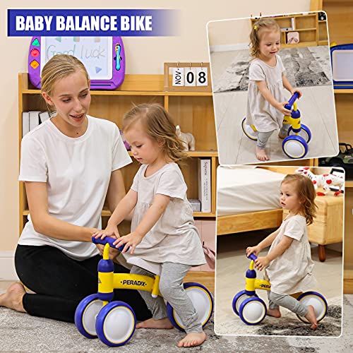 Peradix Bicicleta Niño, Bicicleta sin Pedales para los Niñas y Niños, Correpasillos Bebe Adecuado para Niños de 10 Meses, 1 Años y 2 Años, Triciclo Bebe Original Bebes y Niños (Amarillo) 