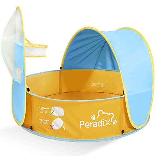 Peradix Tienda Playa Bebe Carpa Playa Pop up Tienda de Bebé, Piscinas para Niños Infantil con Techo, Carpa Plegable Portátil Protección Sol Anti UV 50, Ventilación (Azul)